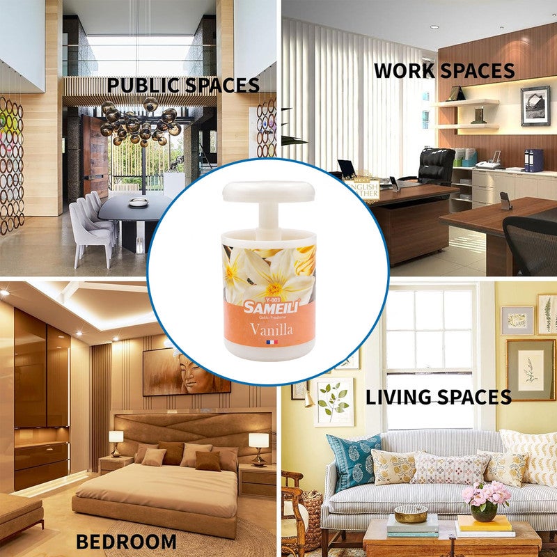 ساميلي معطر جو جل Y-003 - عطر يدوم طويلاً للسيارة والمنزل، يوضع في حامل الأكواب وعلى لوحة القيادة، مزيل للروائح الكريهة، معطر جو للسيارة والمكتب وغرفة النوم وغرفة المعيشة (فانيليا) - Image 4